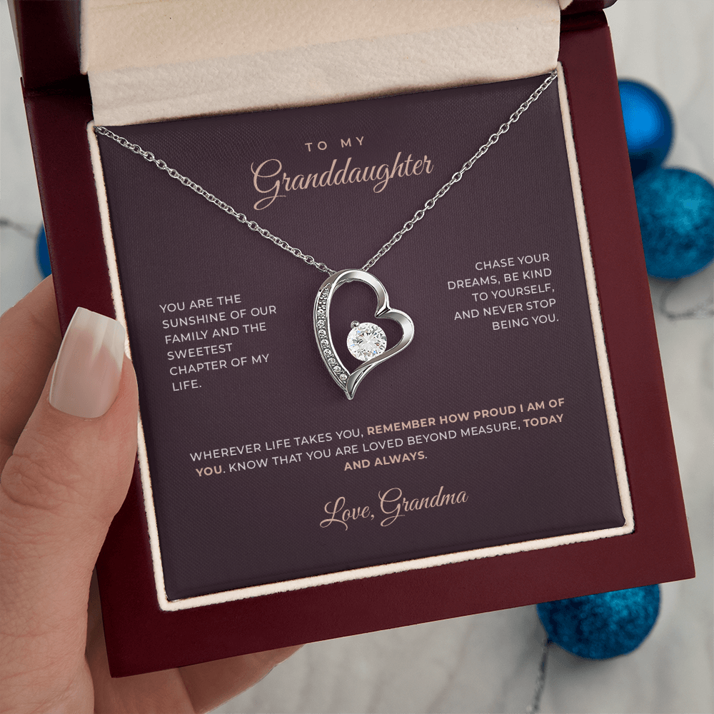 To My Granddaughter — Love, Grandma · Keepsake Necklace