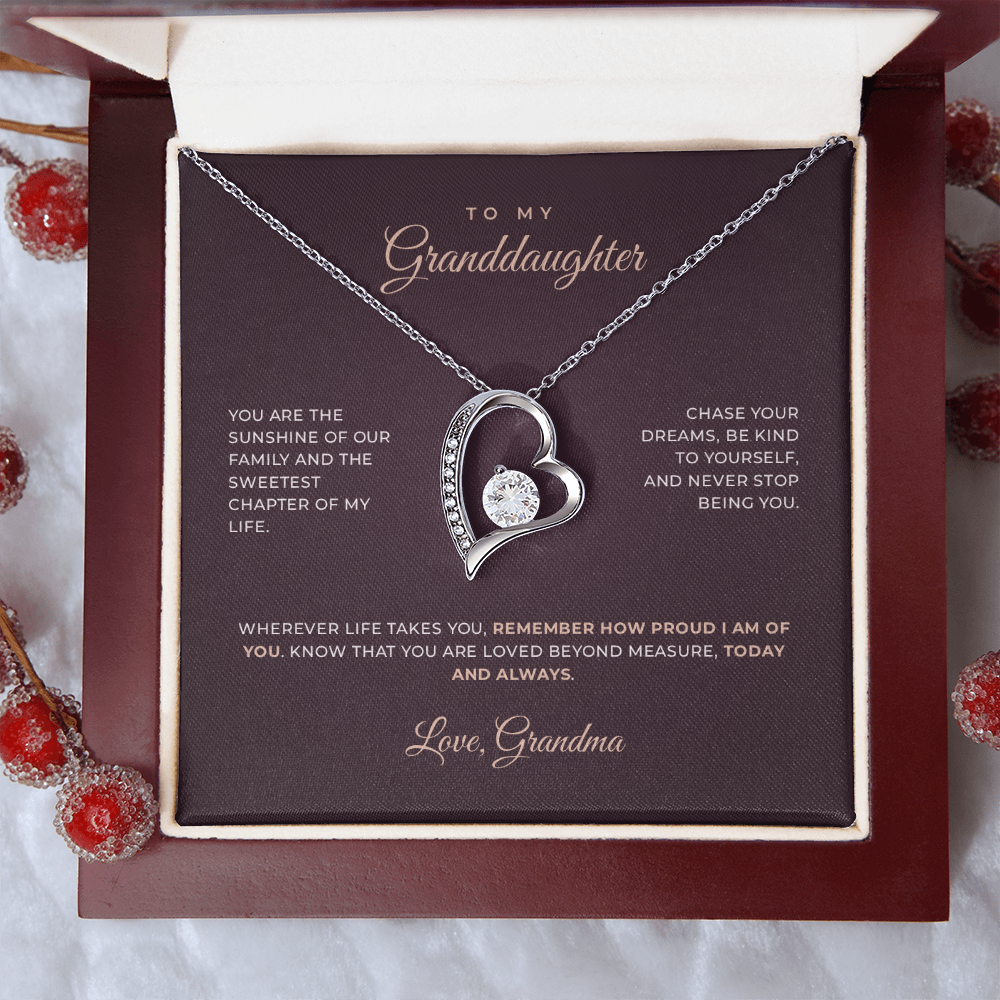 To My Granddaughter — Love, Grandma · Keepsake Necklace