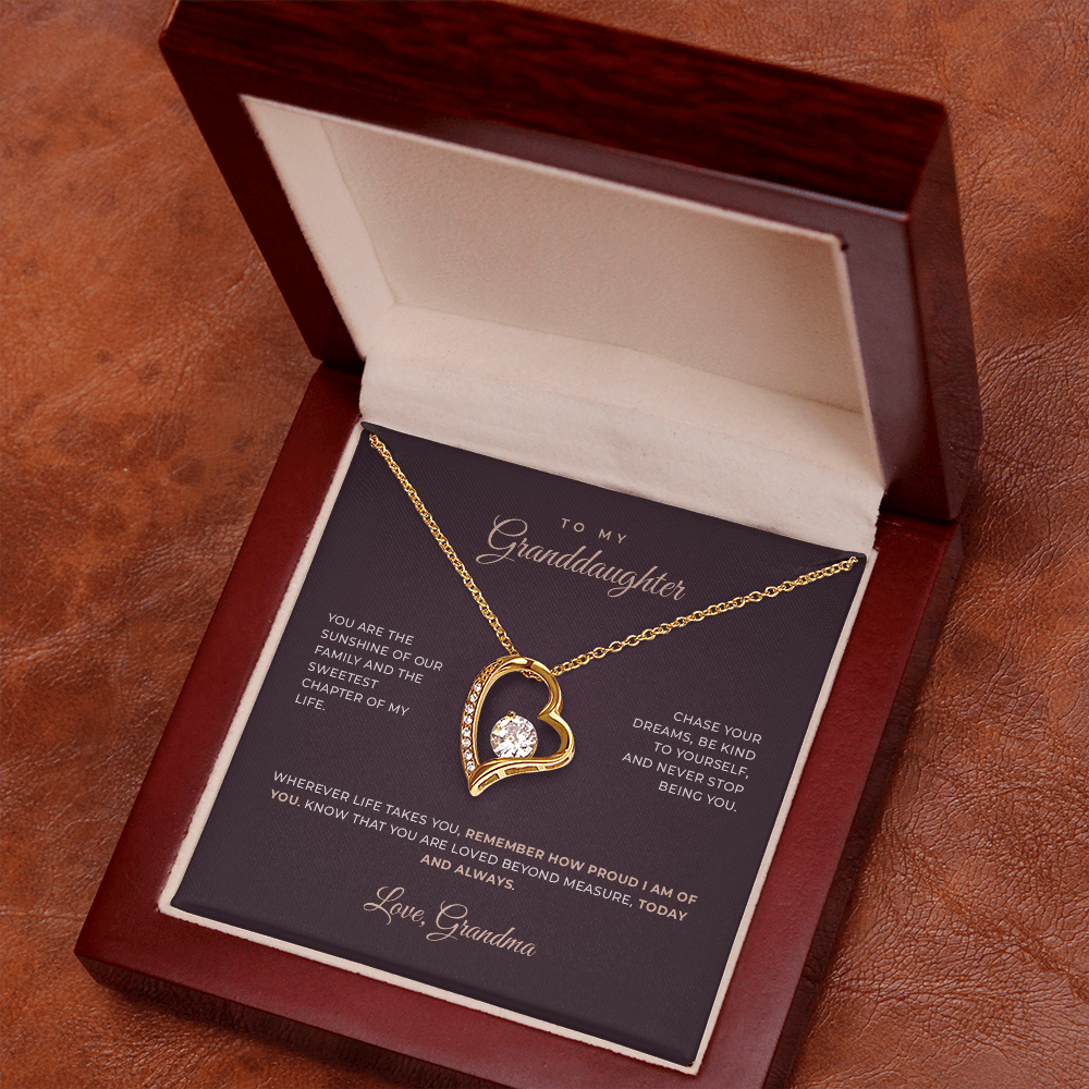 To My Granddaughter — Love, Grandma · Keepsake Necklace