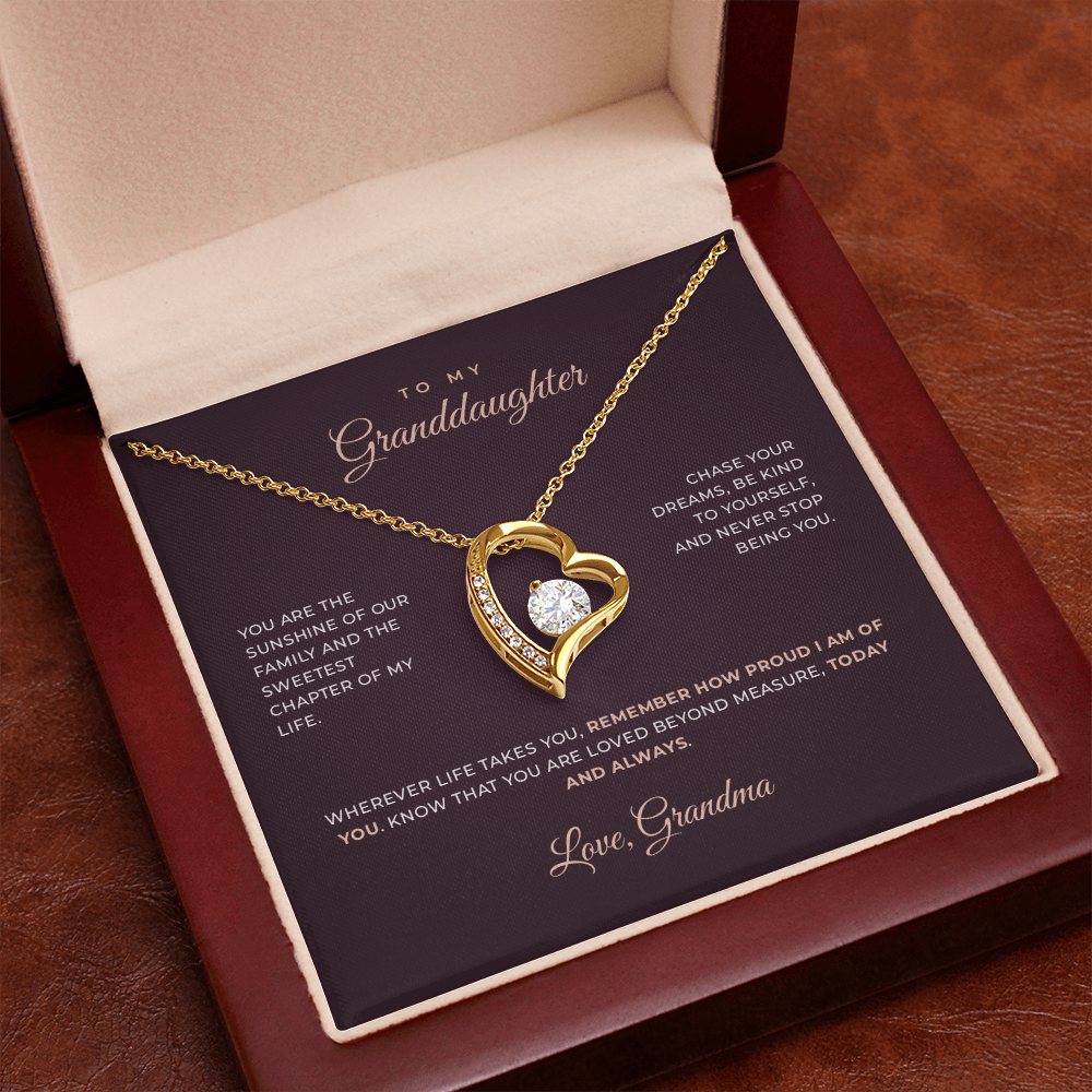 To My Granddaughter — Love, Grandma · Keepsake Necklace